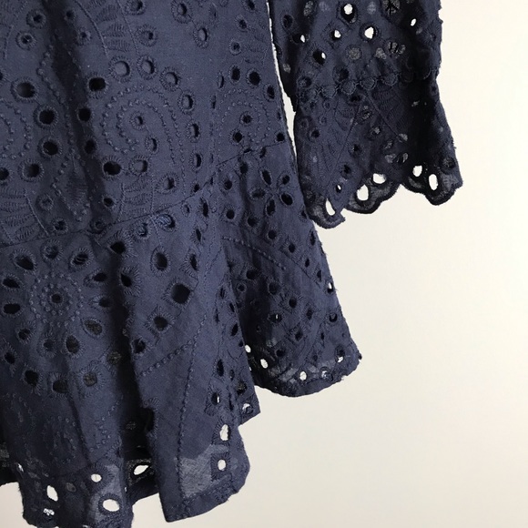 ~SOLD~ SAINTS + SECRETS Navy Blue Lace Dress - Picture 9 of 14